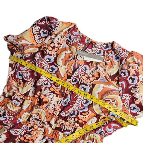 Anthropologie The Somerset Maxi Dress, Short Sleeve, V-Neck, Tiered, Smocked, XL - Picture 6 of 8